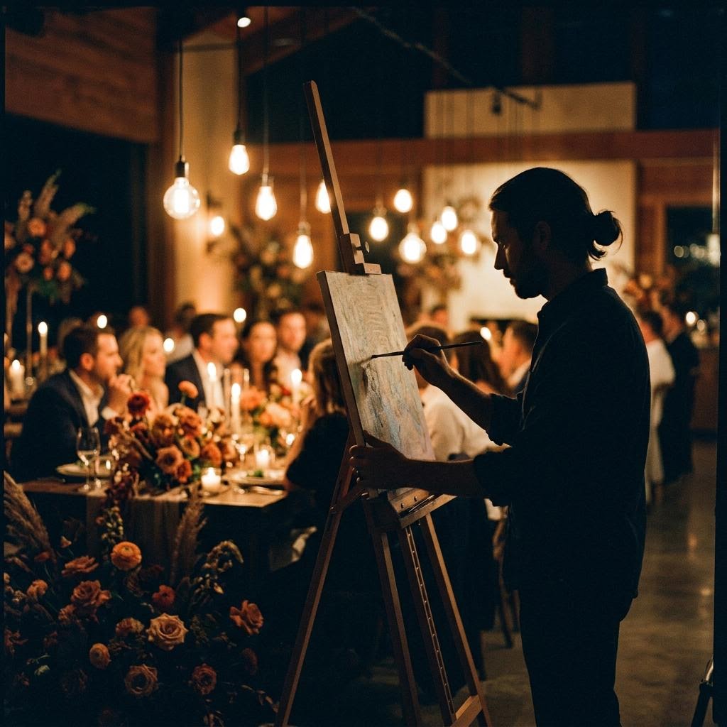 Conceptual live painting imagery for private parties